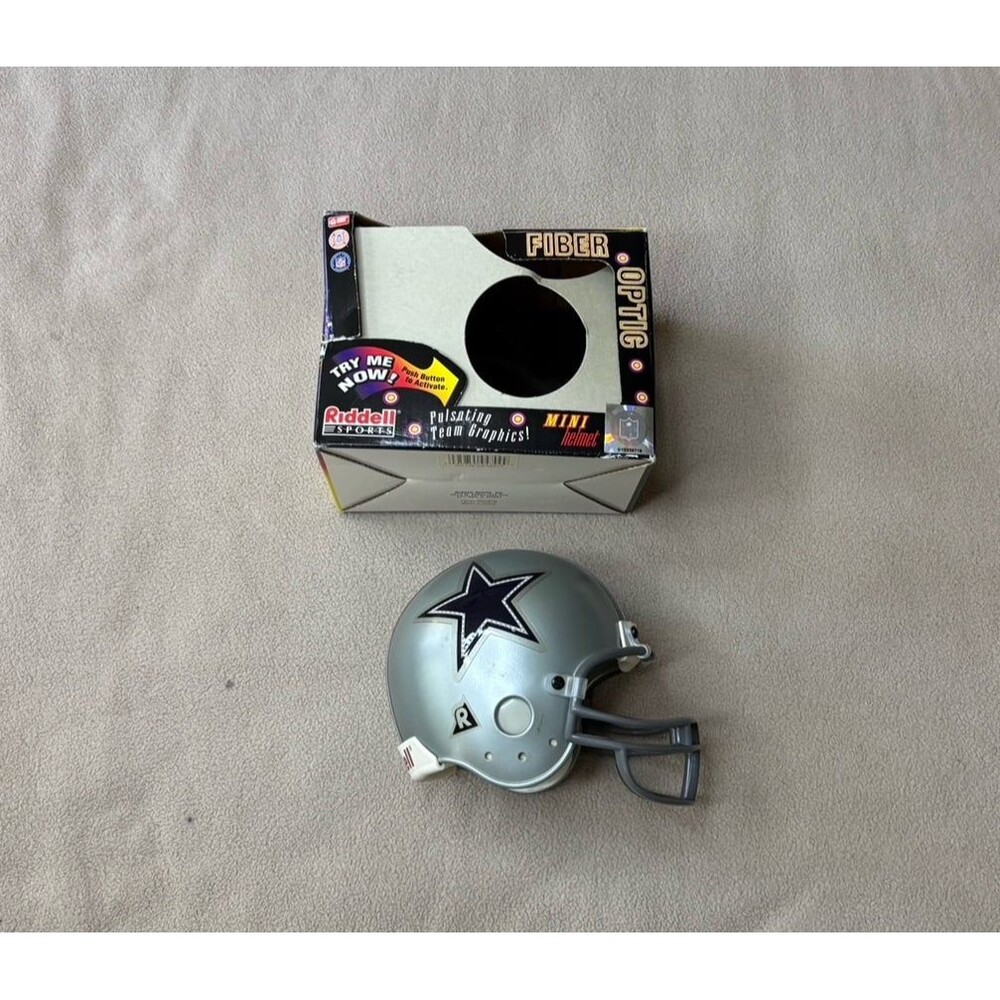 Vintage Dallas Cowboys Riddell Mini Football Helmet Fiber Optic NFL Logo Light